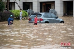 海南琼海遭强降雨，城区内涝严重。图片来源：中新网 - News.Sina.com.Cn