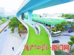 BRT成为空中自行车道的遮阳、遮雨棚。（本报记者张奇辉航拍器摄） - News.Sina.com.Cn