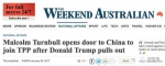 《澳大利亚人》报道澳总理欢迎中国加入TPP - News.Sina.com.Cn