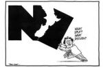 新西兰媒体刊登的这幅漫画中，彼得斯领导的优先党被视为给该国带来分裂和隔阂。 - News.Sina.com.Cn