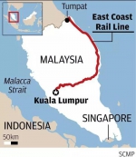 ▲东海岸铁路项目将把马来半岛东西海岸连接起来。（《南华早报》网站） - News.Sina.com.Cn