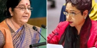 图左为印度外长，图右为巴基斯坦常驻联合国代表。 - News.Sina.com.Cn