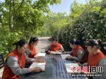民宿院落业主和旅游从业人员在一起朗诵古诗词。 - Sc.Chinanews.Com.Cn