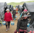 村民提着刚采摘的球盖菇走出大棚。高磊摄 - Sc.Chinanews.Com.Cn