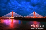 成都最大悬索桥——金堂大桥。水电七局供图 - Sc.Chinanews.Com.Cn