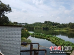 潮河镇里程滩水库提灌站正在抽水。曾佐然 摄 - Sc.Chinanews.Com.Cn